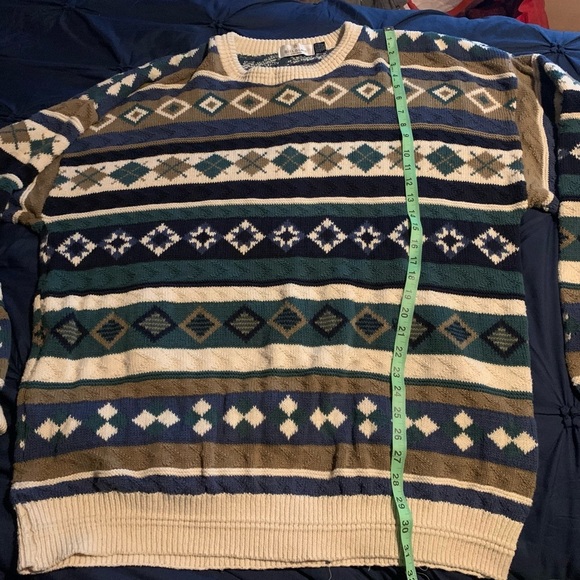 Vintage Plus Size 3XLT Bill Blass oversized Sweater with Nordic Patterns Irish - Picture 5 of 6